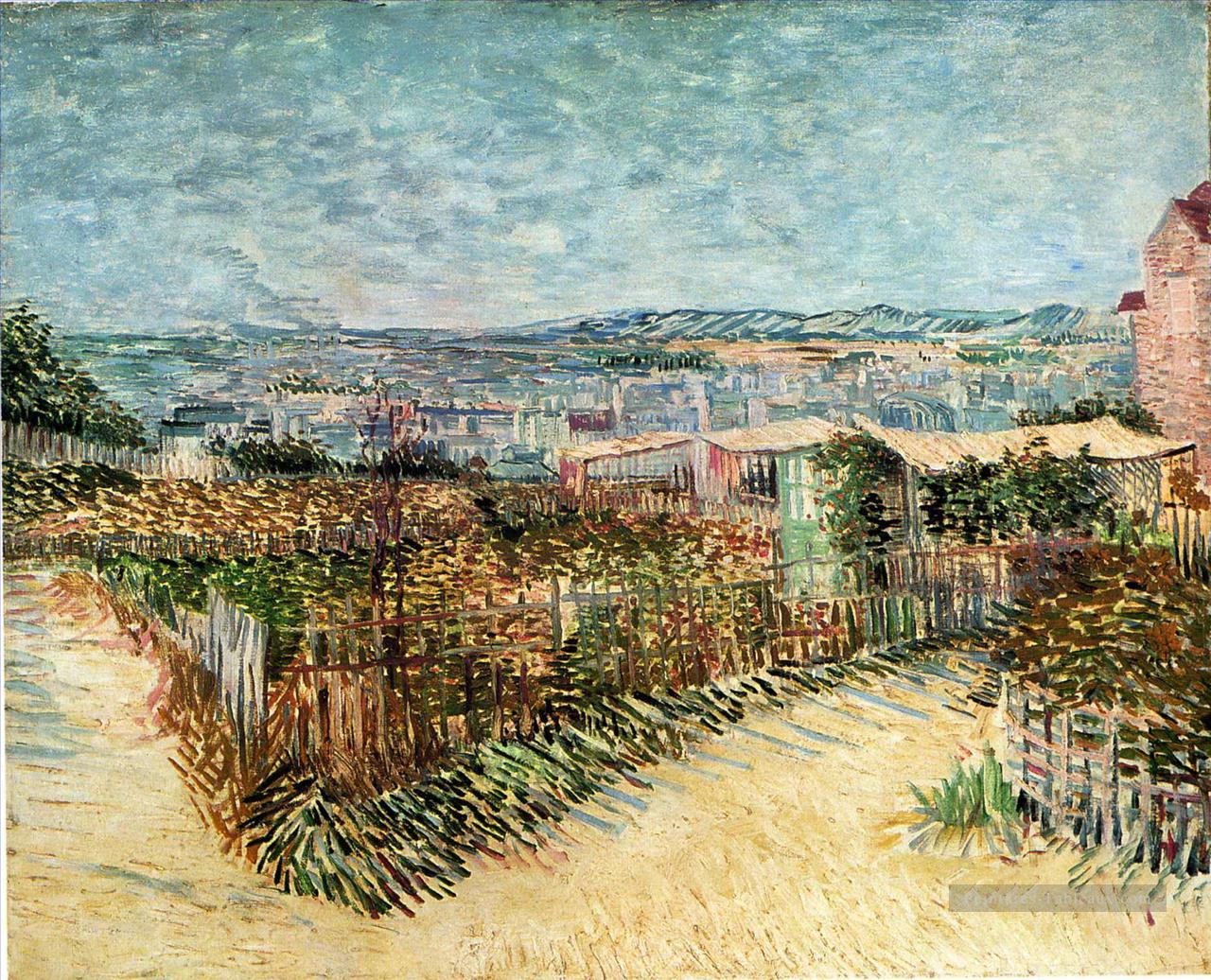 Jardins potagers à Montmartre Vincent van Gogh Peintures à l'huile